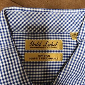 3XT Roundtree & Yorke Gold Label Blue Ghingam Shir